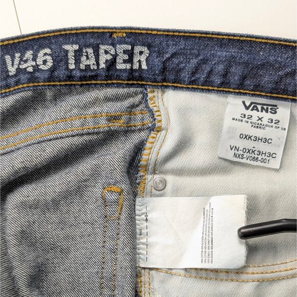 Vans Mens V46 Taper Slim Straight Jeans White Oak Cone Denim Skateboarding 32x32 - Picture 11 of 15